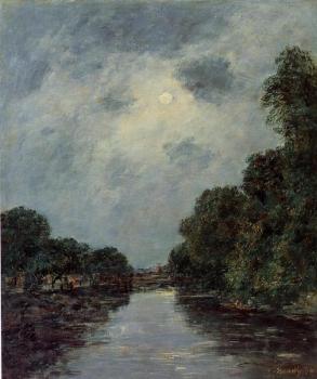 尤金 佈丹 The Somme near D'Abbeville, Moonlight 尤金 佈丹 The Somme near D'Abbeville, Moonlight